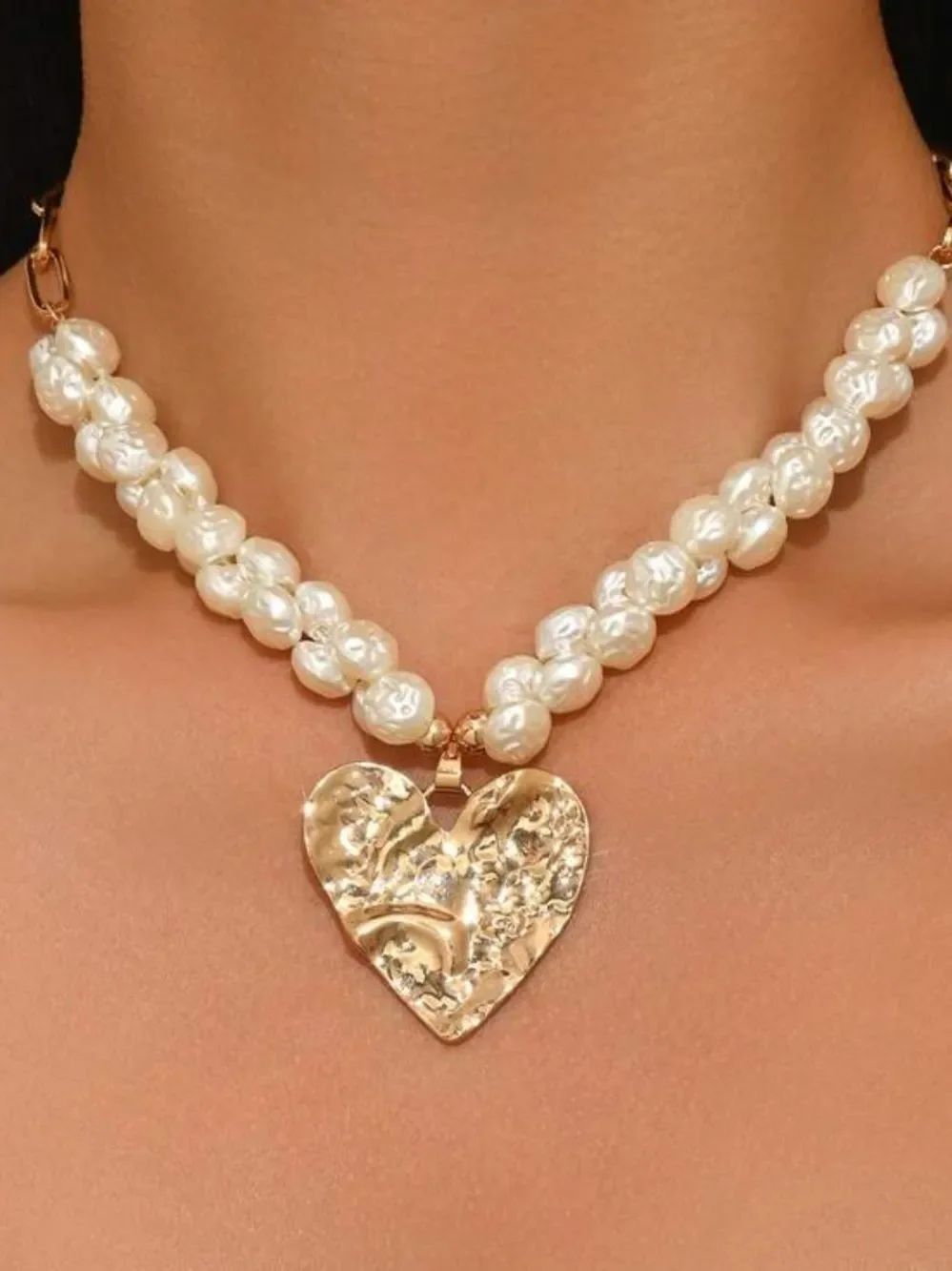 Heart Pearl Necklace S1488